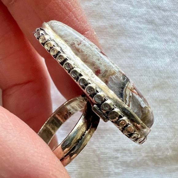 925 Playful Crazy Lace Agate Ring 6 - Picture 6 of 10